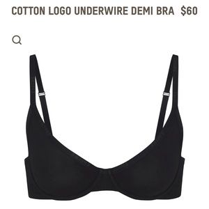 SKIMS Cotton Logo Underwire Demi Bra